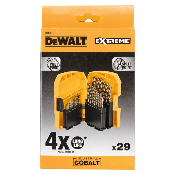 Coffret de 29 forets à métaux Dewalt DT4957-QZ Extreme cobalt HSS-CO - 1 à 13 mm