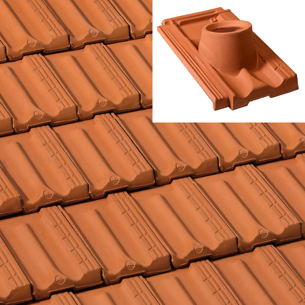 Tuile à douille Marseille Héritage en terre cuite - BMI Monier - Diamètre 120 mm - Rouge