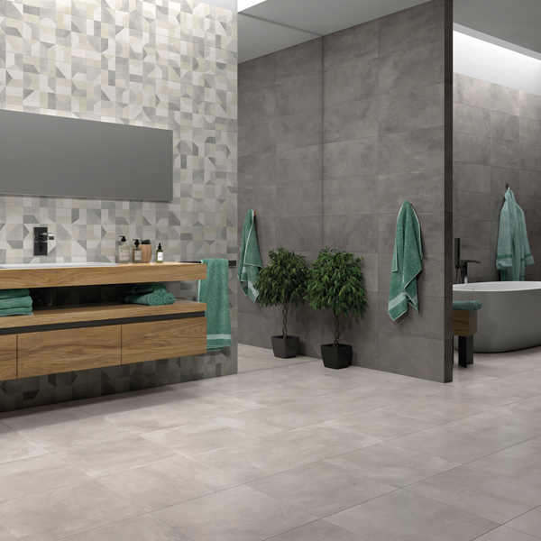 Carrelage sol intérieur grès émaillé effet béton Edilis Salvador - 45,0 CM x 45,0 CM - ép. 8,5 MM - Gris