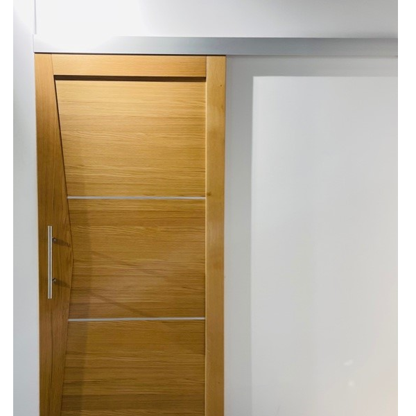 Ensemble Mantion SAF-Évolution pour porte coulissante de 10 à 20 kg - avec amortisseur M65S et rail de 195 cm