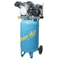 Compresseur air vertical bicylindre lacme VVM 21/100 21m3/h 100L 3 CV monophasé 10 bar
