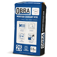 Mortier sec M10 pour travaux courants de maçonnerie - Obra - prêt à gâcher - sac de 25 kg