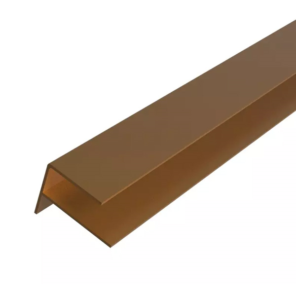 Profil de finition forme F pour angle de bardage Weo - Aluminium - 65 x 80 mm - Longueur 3,00 M - Coloris Teak