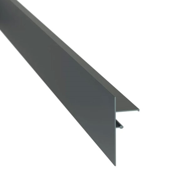 Profilé de finition latéral clipsable pour terrasse sur plots - Haut. 140,00 mm - Long. 2,40 m - Gris anthracite