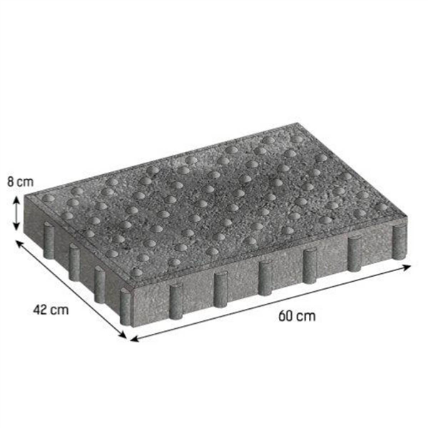 DALLE PODOTACTILE BLANC 420X600X80MM