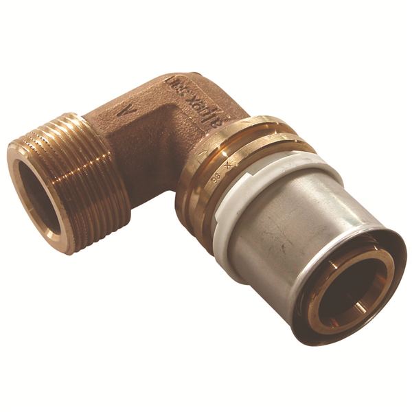 COUDE MALE A SERTIR 90°40 x 1"1/4-LAITON POUR SYSTEME MULTICOUCHES *867.40.785*
