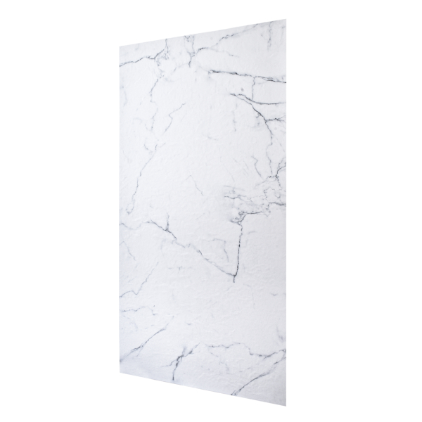 Panneau mural effet marbre étanche - 250 x 100 cm - Blanc - ép. 3 mm