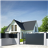 Portail aluminium sur mesure Intiméclo - Inti 26 Kiwi - Battant ou coulissant - Aspect au choix - Barreaudage horizontal 100 mm et lames horizontales 150 mm