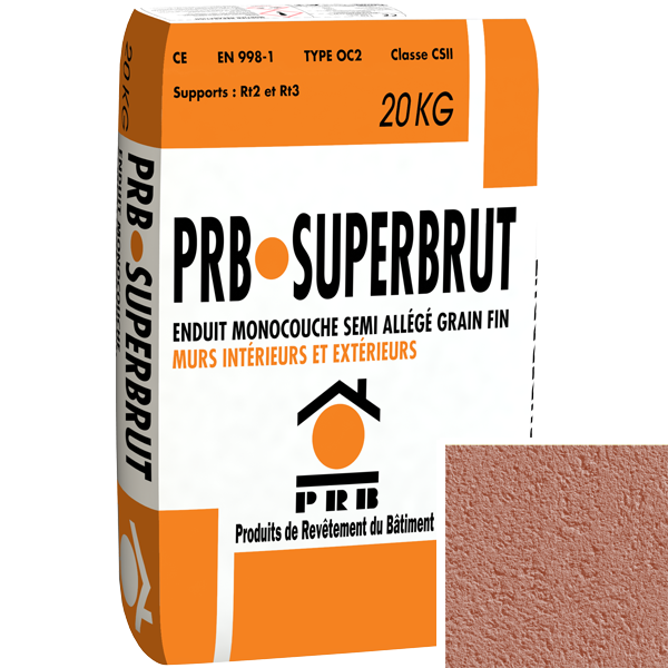 Enduit monocouche semi-allégé à grain fin PRB Superbrut type OC2 - Fort de France - sac de 20 kg