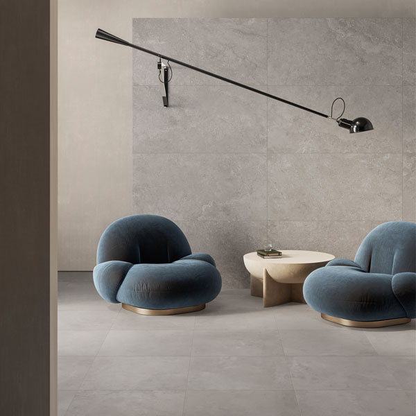 Carrelage intérieur effet béton en grès cérame rectifié - Framework Concrete GRIP - 60,0 cm x 60,00 cm - ép. 8,2 mm - Dust