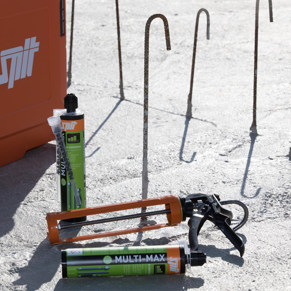 Résine de scellement chimique multi-matériaux SPIT MULTI-MAX grise - cartouche de 410 ml + 2 buses