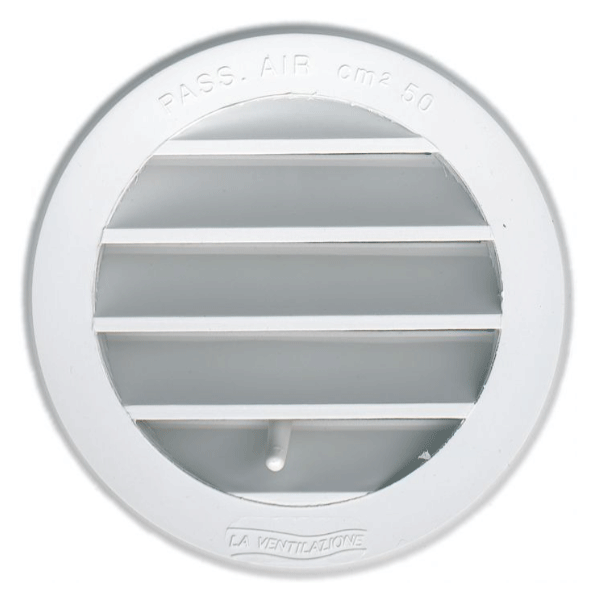 Grille de ventilation réglable à encastrer avec moustiquaire 98 mm Blanc
