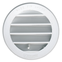 Grille de ventilation réglable à encastrer avec moustiquaire - diamètre 98 mm - Blanc