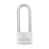 Cadenas en aluminium Abus 64 Titalium à haute anse de 80 mm avec 2 clés - 50 x 128,5 mm