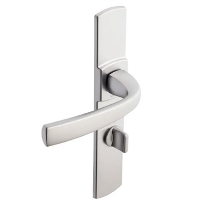 Ensemble poignée de porte à condamnation Vachette Muze chrome velours - entraxe fixation 195 mm - carré 7 mm