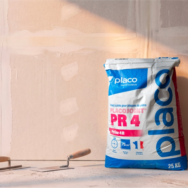Enduit de jointoiement en poudre à prise rapide Placojoint® PR 4 - Blanc - Sac de 25 kg