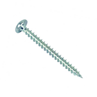 Vis bois aggloméré tête cylindrique Pozidriv zingué blanc - Filetage total M3,5x25mm - Boîte de 500