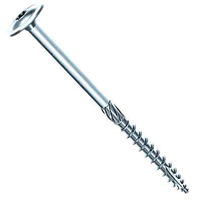Vis bois charpente Rocket en acier zingué tête plate large empreinte Torx - ⌀ 8,0 mm x 120,0 mm/70,0 mm - Boîte de 100
