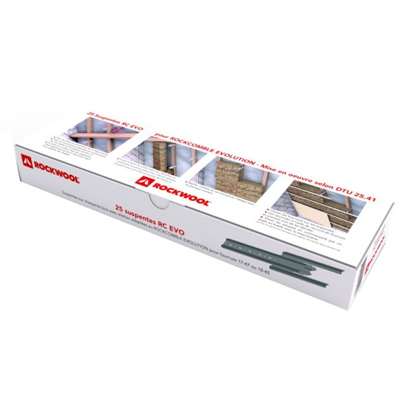Suspente pour panneau isolant Rockcomble Évolution - longueur 325,0 MM - Boîte de 25