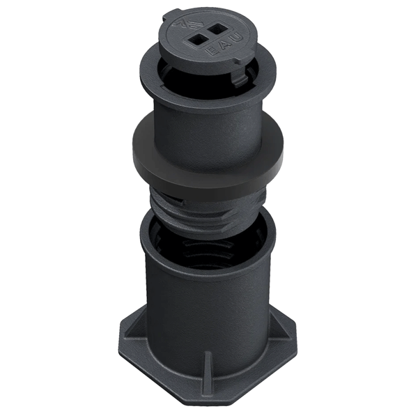 Bouche à clé Ronde réhaussable en fonte - hauteur de réglage 110 mm - pour réseaux eaux pluviales et eaux usées