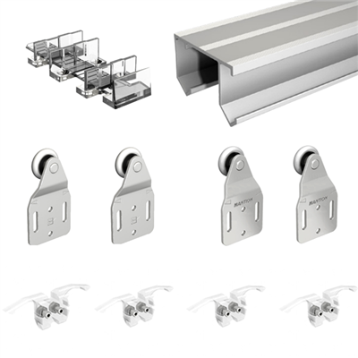 Ensemble pour porte coulissante de placard Mantion Tubel avec garniture et rail de 1,94 m