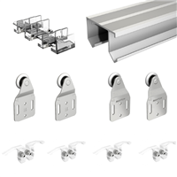 Ensemble pour porte coulissante de placard Mantion Tubel avec garniture et rail de 1,94 m