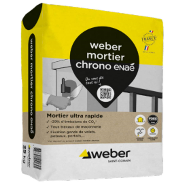Mortier rapide WEBER MORTIER CHRONO ENAE prêt à l'emploi 5,0 kg