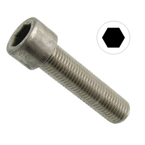Vis à métaux tête cylindrique Six Pans creux Inox A2 DIN 912 ISO 4762 M5X16 filetage total - boîte de 200