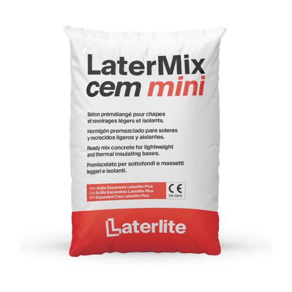 Béton léger Latermix Cem Mini pour chape et ravoirage - prêt à gâcher - sac de 50 LTR