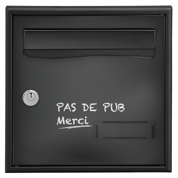 Boîte aux lettres individuelle simple face avec mention "Pas de pub" - Loft Decayeux - L.299 MM x H.299,0 MM x P.390,0 MM