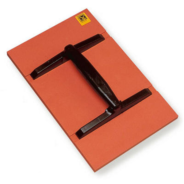 Taloche polyuréthane mousse rigide polymère orange rectangulaire 33 x 26 cm