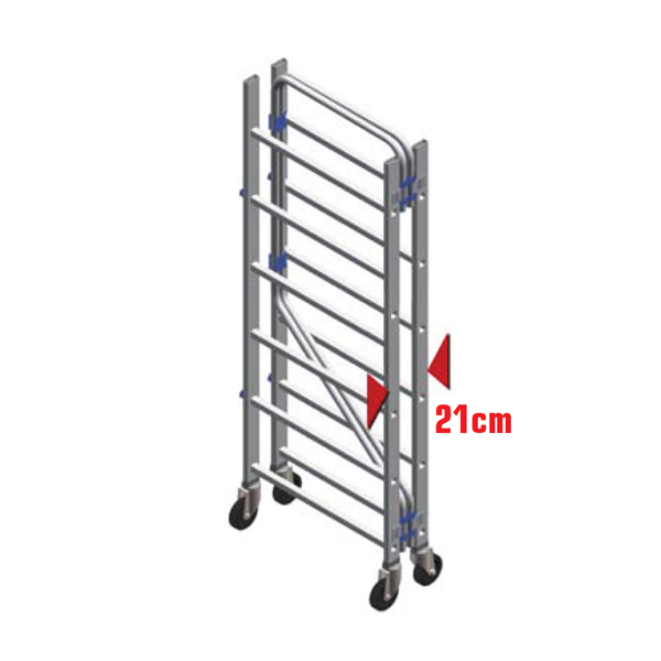Échafaudage roulant châssis pliable Aluxis Mini 87 - 2,90 m - Montage rapide - Aluminium - Altrad