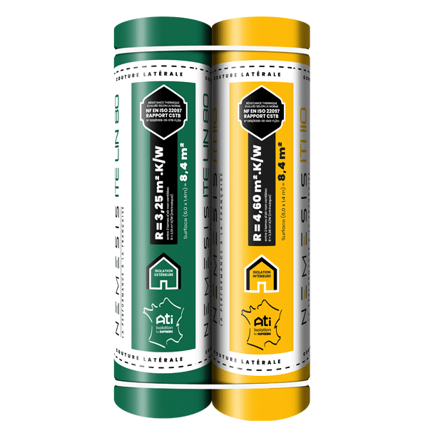 Isolant mince multicouche 2en1 certifié CSTB pour isolation toiture et combles aménagés - NEMESIS COMBI - 6,25 m².K/W - 1,40 x 6 ml