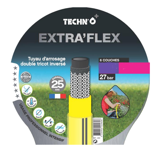 Tuyau d'arrosage Extra'Flex TDI Techn'O - diamètre 19.5 mm - longueur 50 m