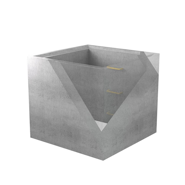 CONDUITE CARRE, 100X100 CM, HAUTEUR 90 CM, 3 ECHELONS