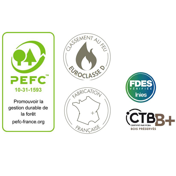 Bardage bois NEW AGE Douglas profil Linéa massif poncé saturateur pré-grisé Sivalbp - Irisé 21x125 mm L.4 M