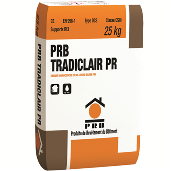 Enduit monocouche semi lourd grain fin - Tradiclair PR - Pierre - sac 25 kg