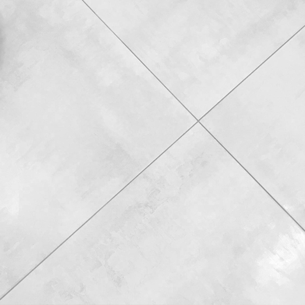 Plinthe de carrelage intérieur en grès cérame émaillé effet béton Cusset - 45,0 CM x 7,4 CM - Blanco