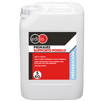 Primaire d'accroche pour supports poreux avant ragréage - Edilis - Bidon de 5 kg