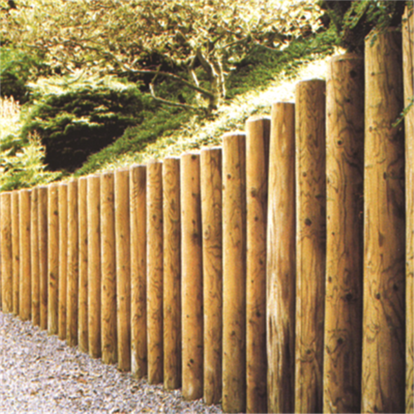 Rondin de bois fraisé en pin - traité classe 4 vert - diamètre 120 mm - longueur 2,00 M