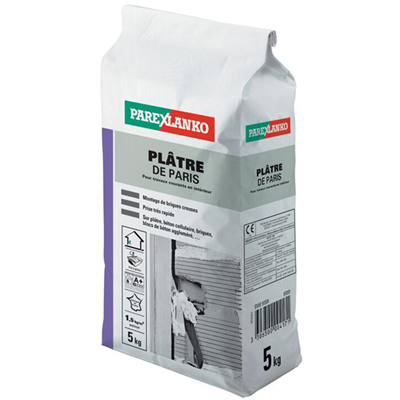 Plâtre de Paris pour travaux de finition intérieurs - Parexlanko - sac de 5,0 KG