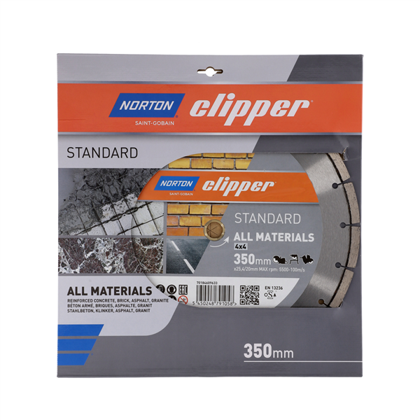 Disque Diamant standard multimateriaux Ø350x25.4/20 mm Norton Clipper