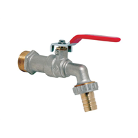 Robinet de puisage à sphère - Poignée plate - Mâle 3/4" - Raccord au nez 1