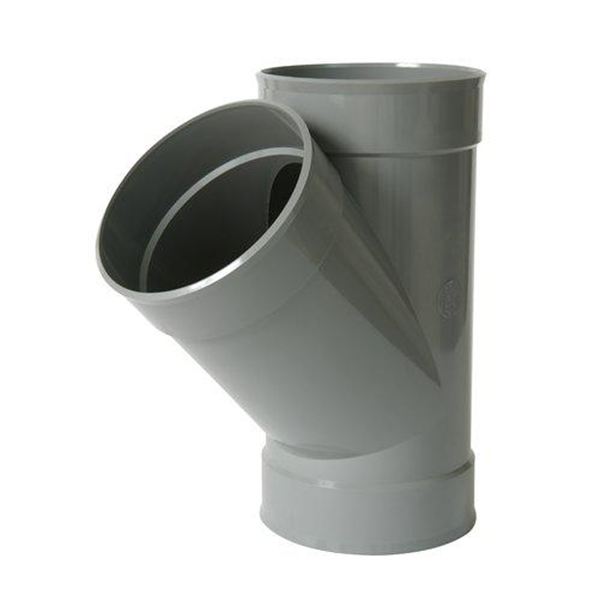 Culotte simple femelle-femelle Nicoll - Angle 45° - Diamètre 200 mm - PVC Gris