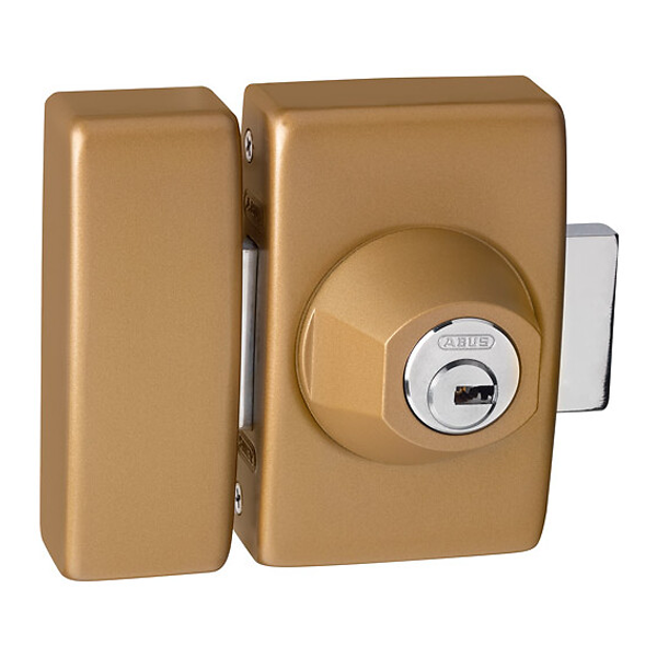 Verrou de porte sans vis apparentes avec double cylindre 45 mm - Additiv VEC-S Abus Bronze - avec 4 clés et carte code