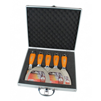 Mallette pour plaquiste avec 5 couteaux à enduire - lame en acier inoxydable