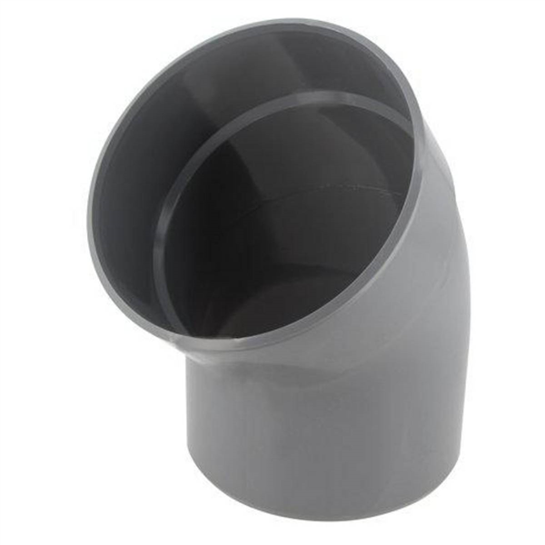 Coude d'évacuation à 45° Mâle/Femelle - PVC gris - diamètre 160 mm - Nicoll
