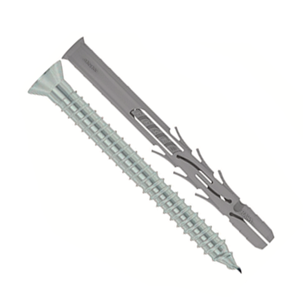 Cheville nylon avec vis tête fraisée - diamètre 9,8 MM longueur 80,0 MM - lot 10