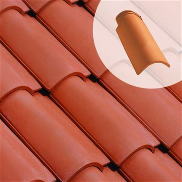 Demi-tuile en terre cuite - Plein Sud Gélis - emboîtement grand moule fortement galbée - Rouge