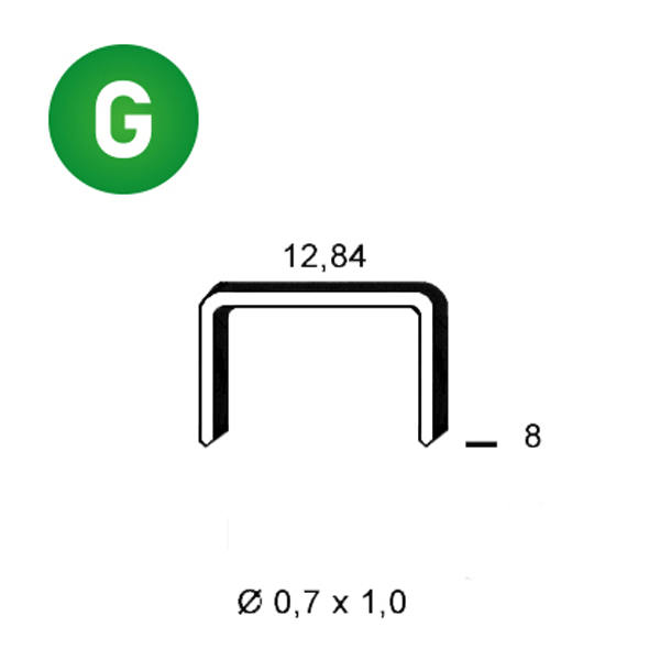Agrafe série A en acier galvanisé pour cloueur pneumatique Alsafix - longueur 8,0 MM - boîte de 10000